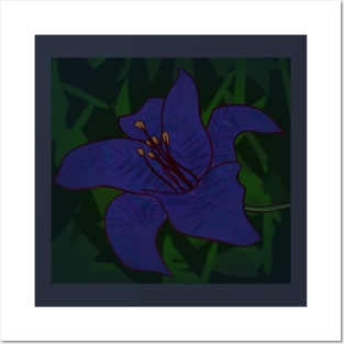 Deep Blue Lily Posters and Art